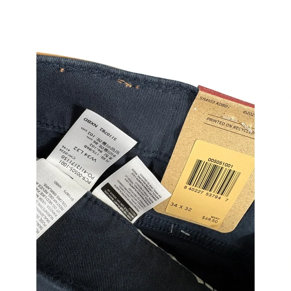 NWT Levi's 505 Regular Fit Jeans Mens 34x32 Navy Blue Straight Leg Indigo Wash